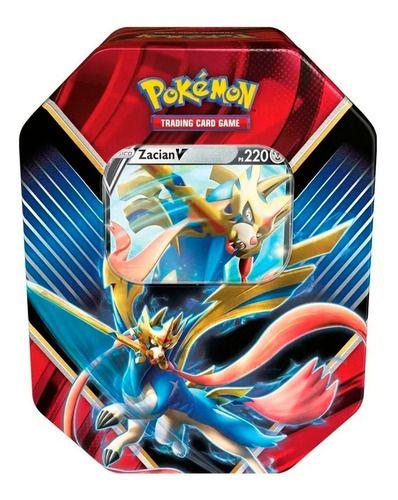 Carta Pokémon Kit Com 2 Latas Zamazenta Zacian Lendas Galar
